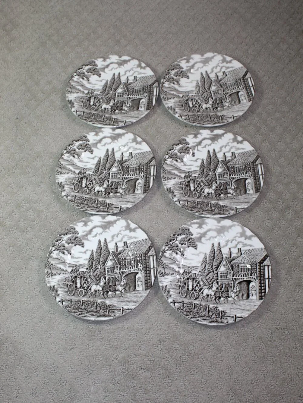 Set of 6 Royal Mail Staffordshire Ware Brown & Ivory 7.75